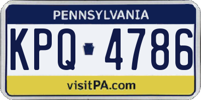 PA license plate KPQ4786