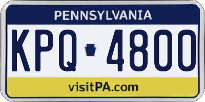 PA license plate KPQ4800
