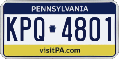 PA license plate KPQ4801
