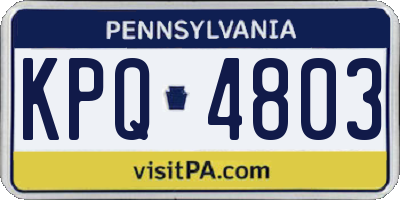 PA license plate KPQ4803