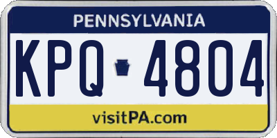 PA license plate KPQ4804