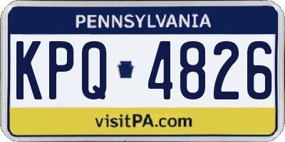 PA license plate KPQ4826