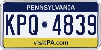 PA license plate KPQ4839