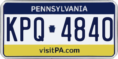 PA license plate KPQ4840