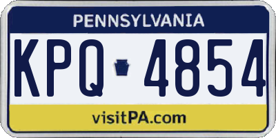 PA license plate KPQ4854