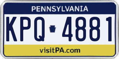 PA license plate KPQ4881