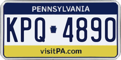PA license plate KPQ4890
