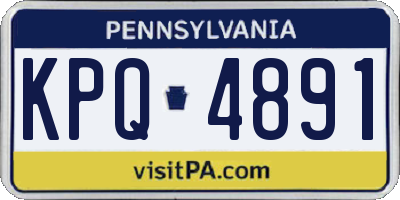 PA license plate KPQ4891