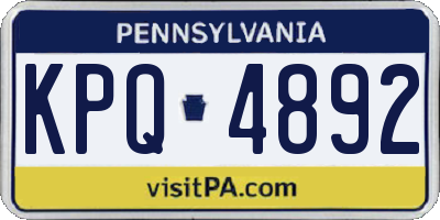 PA license plate KPQ4892