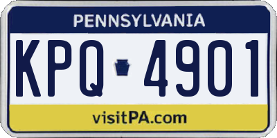 PA license plate KPQ4901