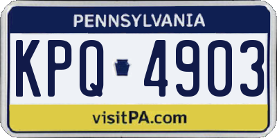 PA license plate KPQ4903