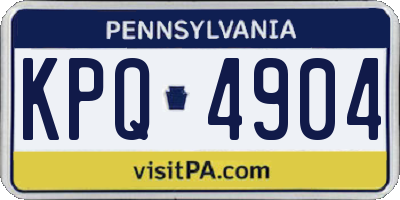 PA license plate KPQ4904