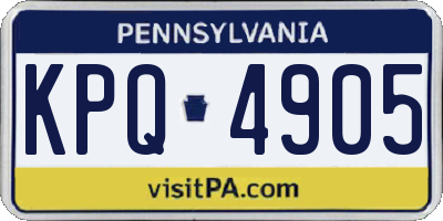 PA license plate KPQ4905