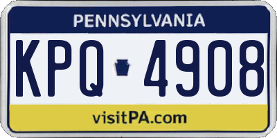 PA license plate KPQ4908