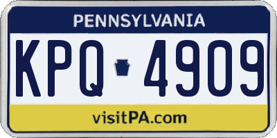 PA license plate KPQ4909