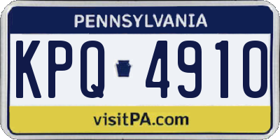 PA license plate KPQ4910