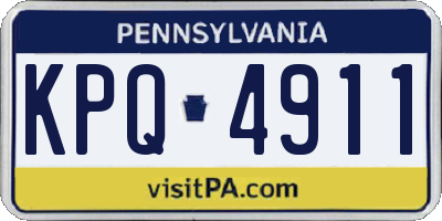 PA license plate KPQ4911
