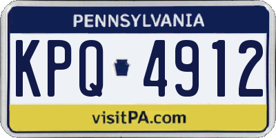 PA license plate KPQ4912