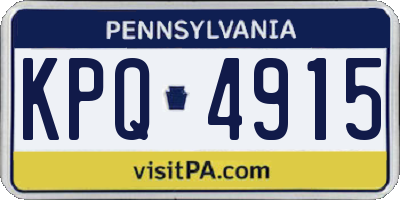 PA license plate KPQ4915