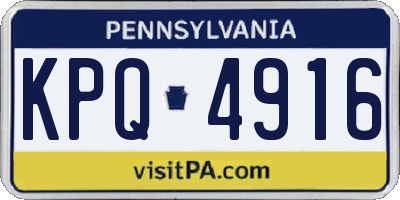 PA license plate KPQ4916