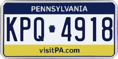 PA license plate KPQ4918