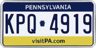 PA license plate KPQ4919