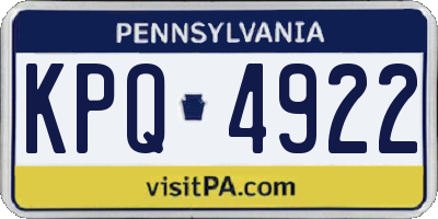 PA license plate KPQ4922