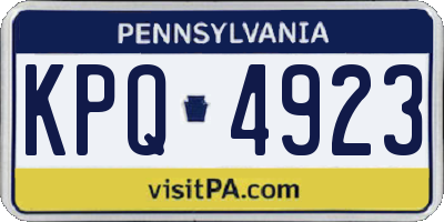 PA license plate KPQ4923