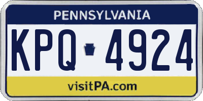 PA license plate KPQ4924