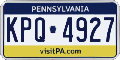 PA license plate KPQ4927