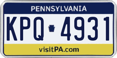 PA license plate KPQ4931