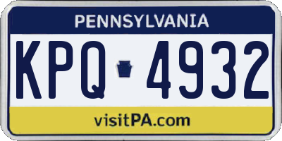 PA license plate KPQ4932