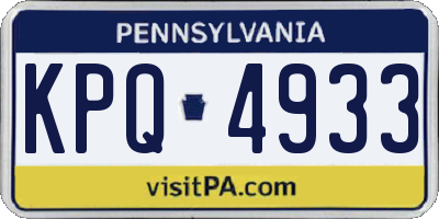 PA license plate KPQ4933