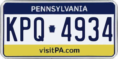 PA license plate KPQ4934