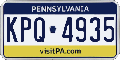 PA license plate KPQ4935