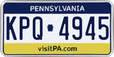PA license plate KPQ4945