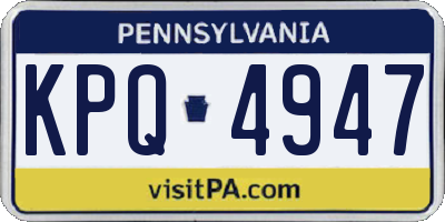 PA license plate KPQ4947