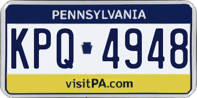 PA license plate KPQ4948