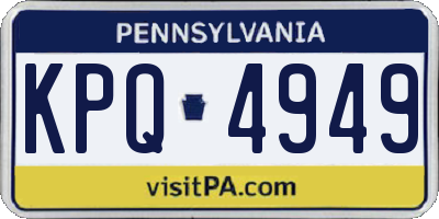 PA license plate KPQ4949