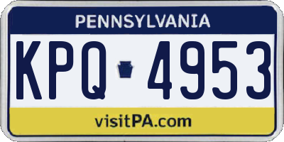 PA license plate KPQ4953