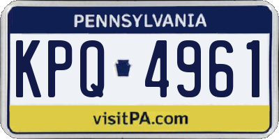 PA license plate KPQ4961