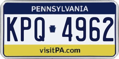 PA license plate KPQ4962
