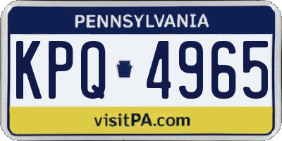 PA license plate KPQ4965