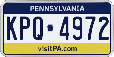 PA license plate KPQ4972