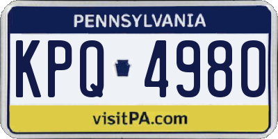 PA license plate KPQ4980
