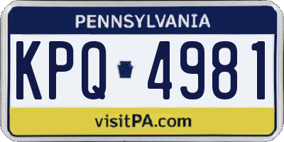 PA license plate KPQ4981