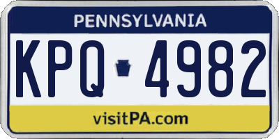 PA license plate KPQ4982