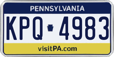 PA license plate KPQ4983