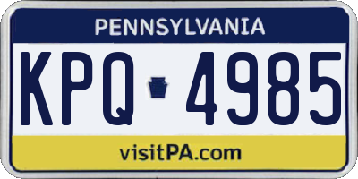 PA license plate KPQ4985