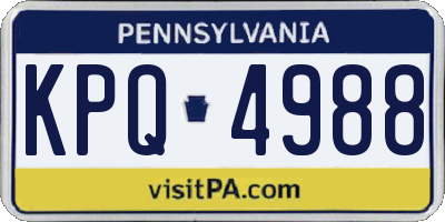 PA license plate KPQ4988
